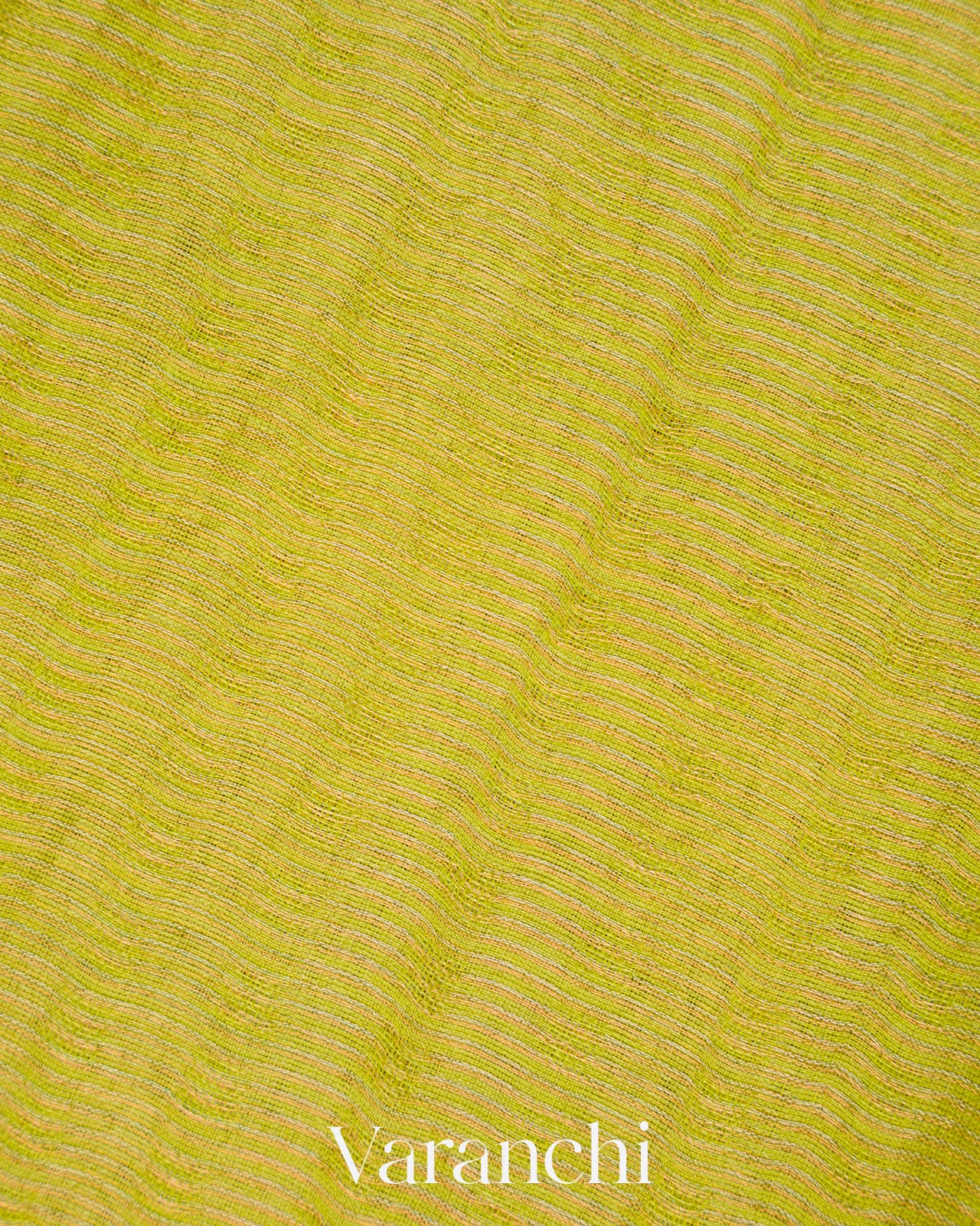Lime Green with Sequin Embroidery Pure Muslin Silk Handloom Saree