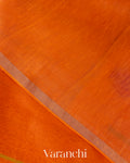 Bright Orange Jamdani Pure Silk Linen Handloom Saree