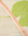 Off White Jamdani Pure Silk Linen Handloom Saree