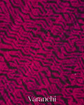 Magenta Zigzag Striped Print Pure Matka Silk Handloom Saree