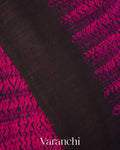 Magenta Zigzag Striped Print Pure Matka Silk Handloom Saree