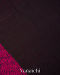 Magenta Zigzag Striped Print Pure Matka Silk Handloom Saree