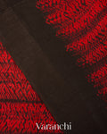 Black Zigzag Striped Pure Matka Silk Handloom Saree