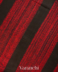 Black Zigzag Striped Pure Matka Silk Handloom Saree