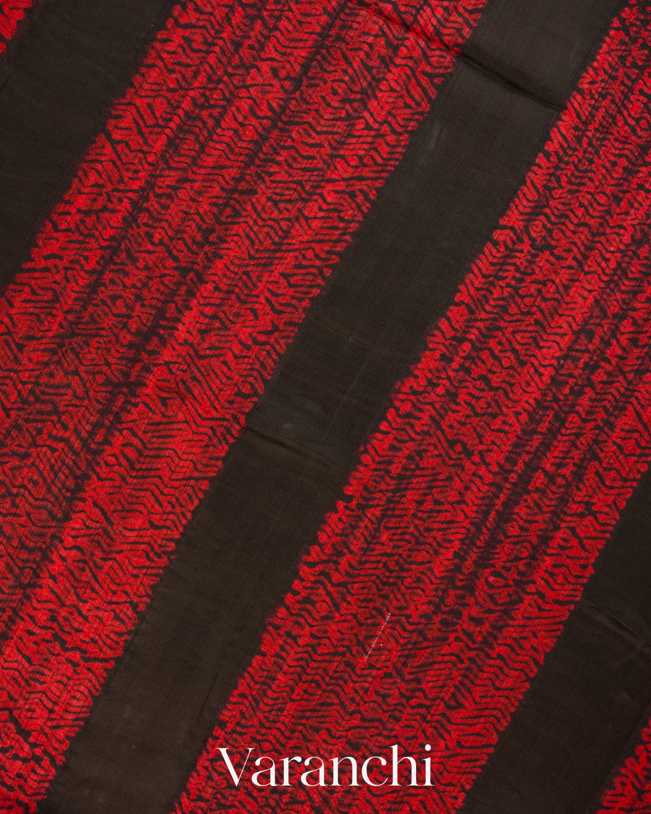 Black Zigzag Striped Pure Matka Silk Handloom Saree