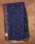 Navy Blue Sequin Pure Matka Silk Handloom Saree