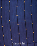 Navy Blue Sequin Pure Matka Silk Handloom Saree