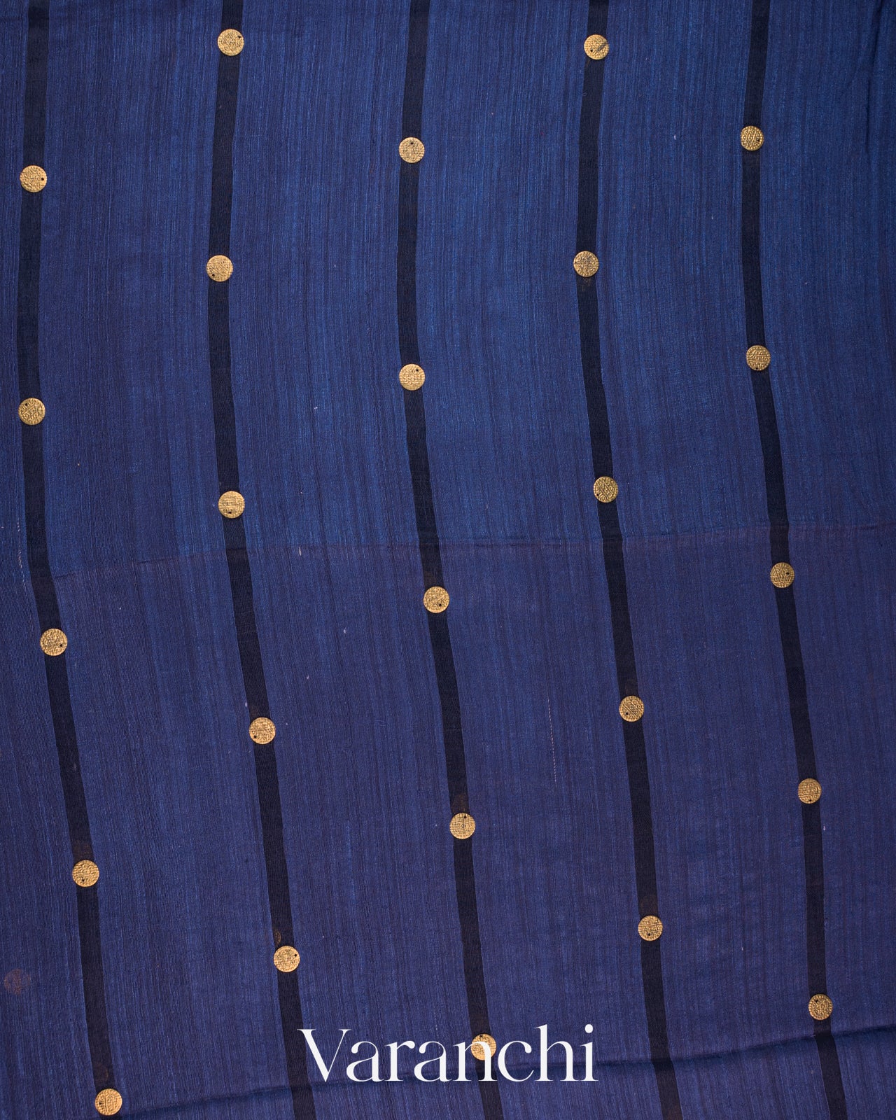 Navy Blue Sequin Pure Matka Silk Handloom Saree