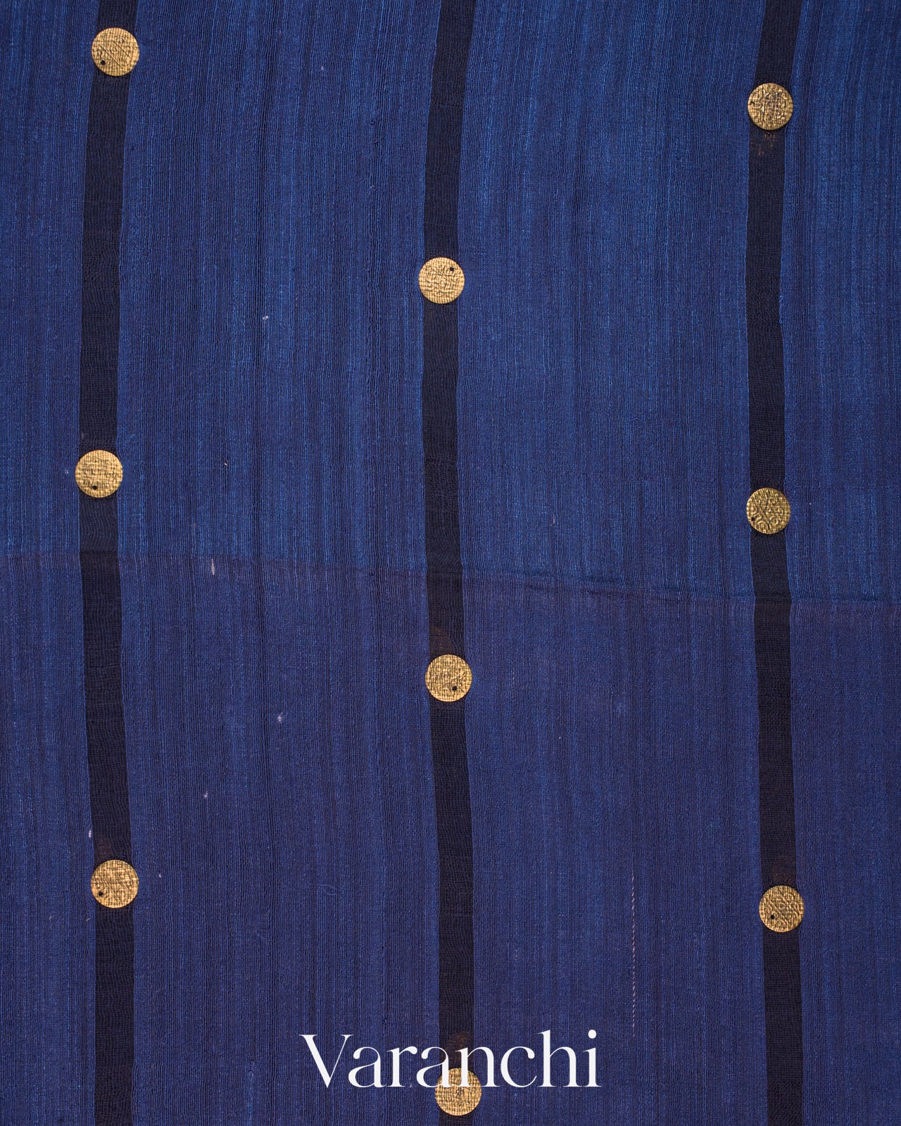 Navy Blue Sequin Pure Matka Silk Handloom Saree