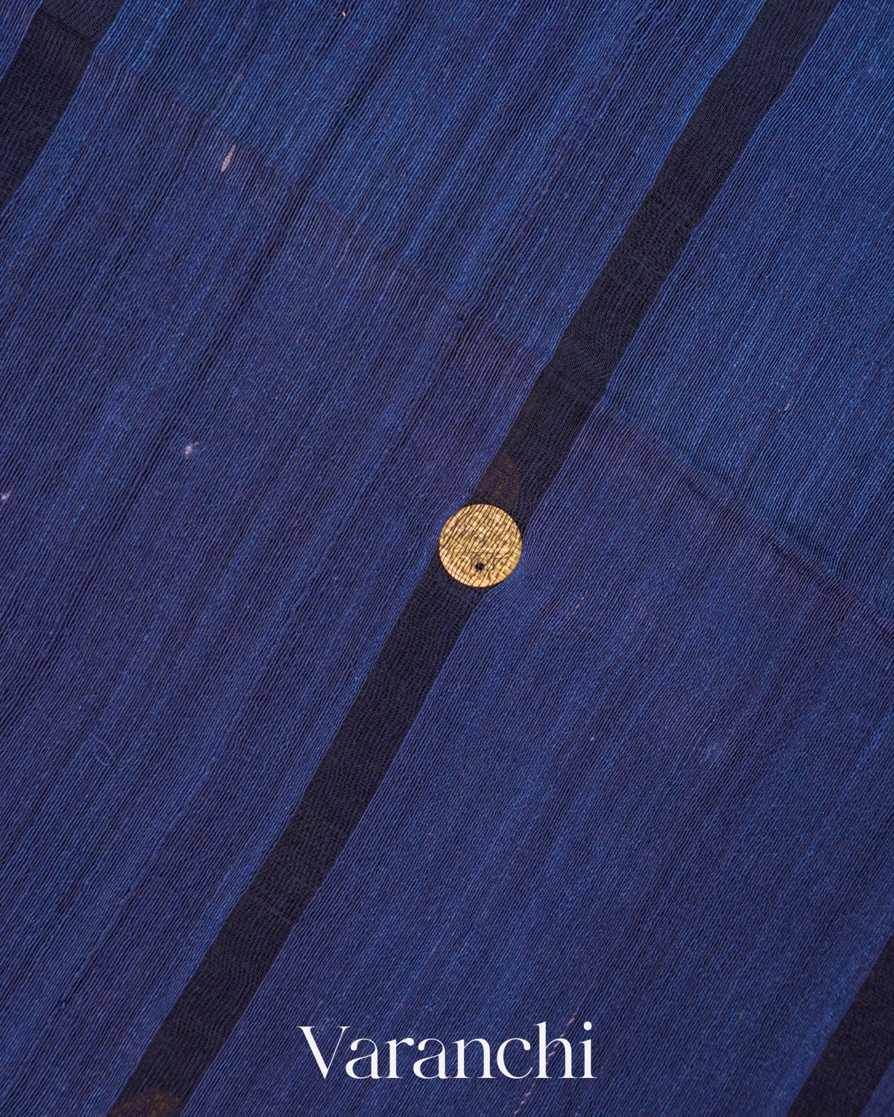 Navy Blue Sequin Pure Matka Silk Handloom Saree