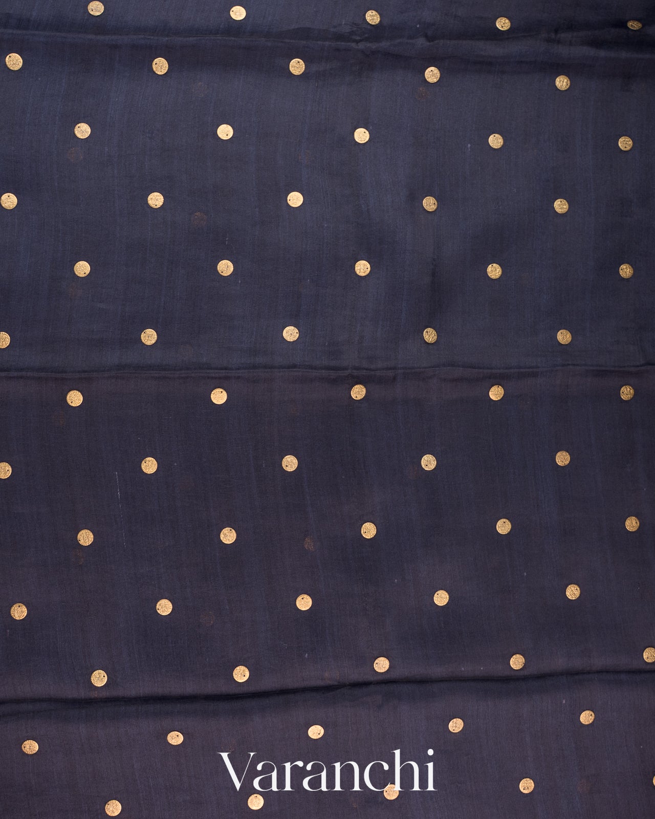 Navy Blue Sequin Pure Matka Silk Handloom Saree