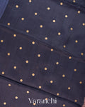 Navy Blue Sequin Pure Matka Silk Handloom Saree