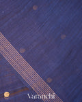 Navy Blue Sequin Pure Matka Silk Handloom Saree