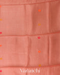 Coral Red Jamdani Pure Tussar Silk Handloom Saree
