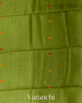 Mehandi Green Jamdani Pure Tussar Silk Handloom Saree
