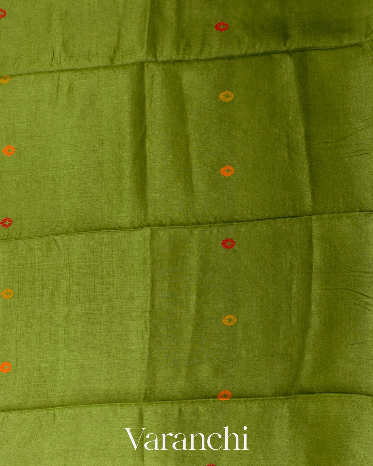 Mehandi Green Jamdani Pure Tussar Silk Handloom Saree