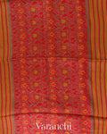 Earthy Brown Jamdani Pure Tussar Silk Handloom Saree
