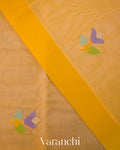 Deep Butter Yellow Jamdani Pure Muslin Silk Handloom Saree