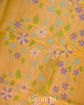 Deep Butter Yellow Jamdani Pure Muslin Silk Handloom Saree