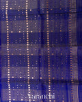 Royal Blue Sequin Checkered Pure Muslin Silk Handloom Saree