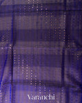 Royal Blue Sequin Checkered Pure Muslin Silk Handloom Saree