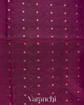 Deep Magenta Sequin Jamdani Paithani Pallu Pure Muslin Silk Handloom Saree