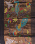 Black Sequin Jamdani Paithani Pallu Pure Muslin Silk Handloom Saree