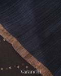 Black Sequin Jamdani Paithani Pallu Pure Muslin Silk Handloom Saree