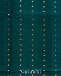 Peacock Blue Sequin Jamdani Paithani Pallu Pure Muslin Silk Handloom Saree