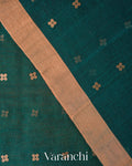 Peacock Blue Sequin Jamdani Paithani Pallu Pure Muslin Silk Handloom Saree