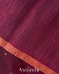 Maroon Sequin Jamdani Paithani Pallu Pure Muslin Silk Handloom Saree
