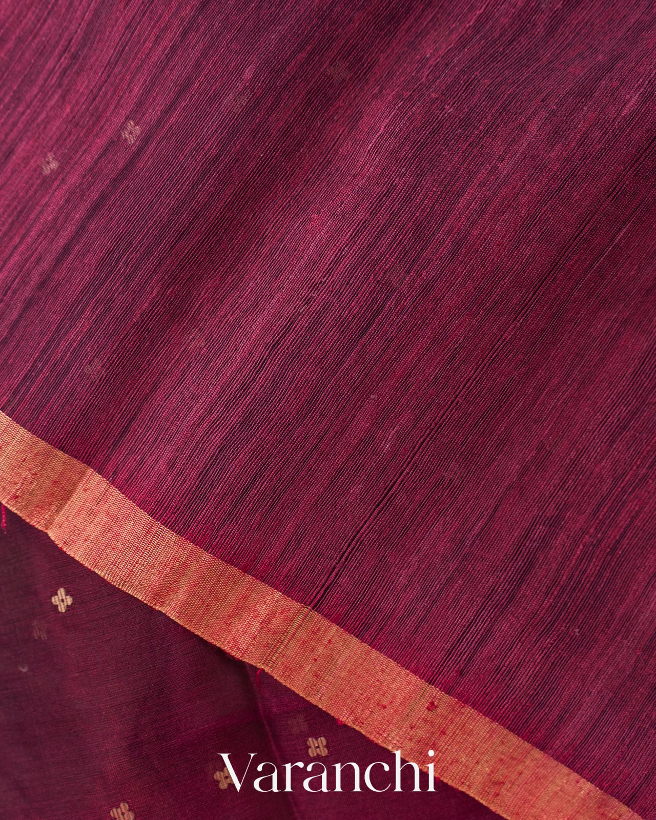 Maroon Sequin Jamdani Paithani Pallu Pure Muslin Silk Handloom Saree