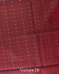 Maroon Sequin Jamdani Paithani Pallu Pure Muslin Silk Handloom Saree