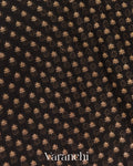 Jet Black Pure Khaddi Georgette Silk Handloom Saree
