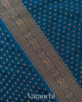 Peacock Blue Pure Khaddi Georgette Silk Saree