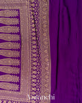Rani Pink Checkered Pure Khaddi Georgette Silk Handloom Saree