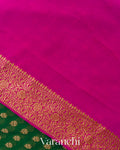 Bottle Green Pure Khaddi Georgette Silk Handloom Saree