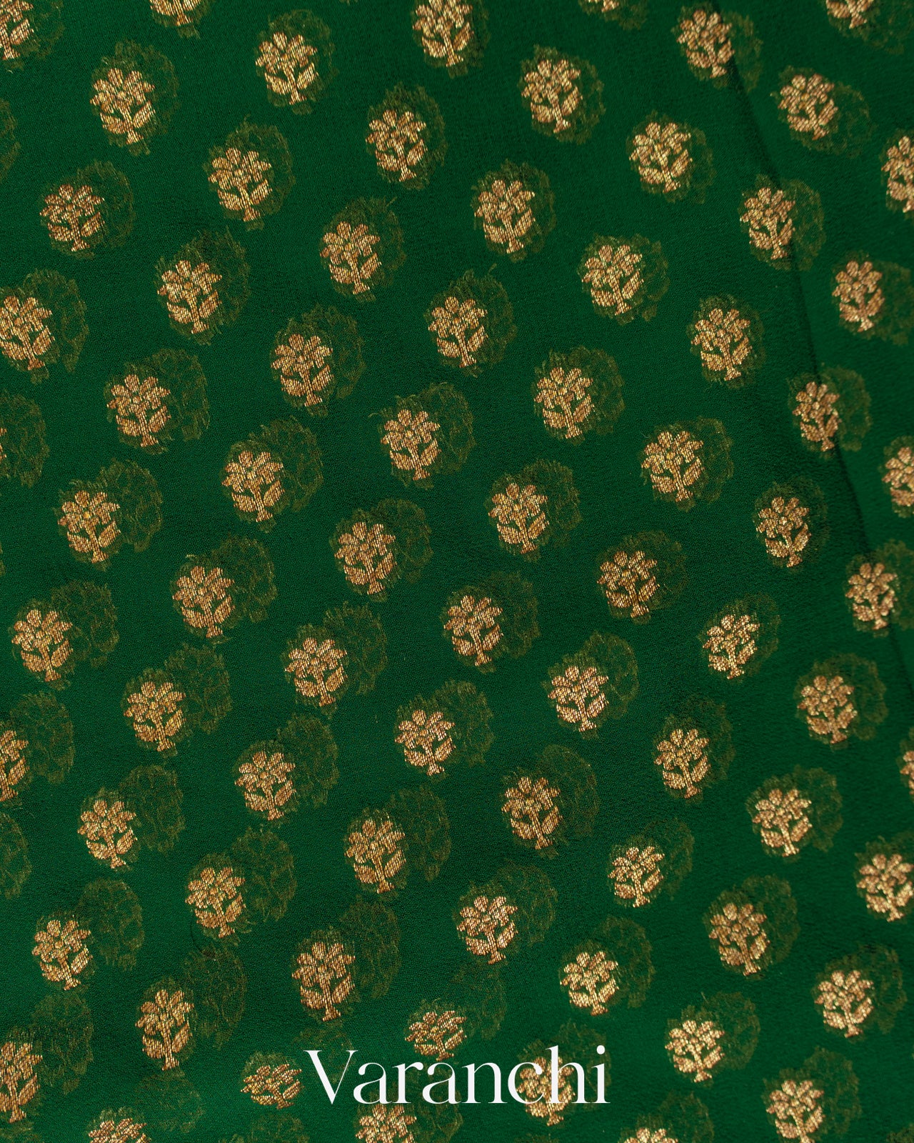 Bottle Green Pure Khaddi Georgette Silk Handloom Saree