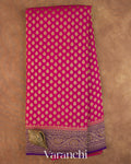 Rani Pink Pure Khaddi Georgette Silk Saree