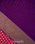 Rani Pink Pure Khaddi Georgette Silk Saree
