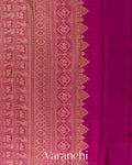 Navy Blue Checkered Pure Khaddi Georgette Silk Handloom Saree