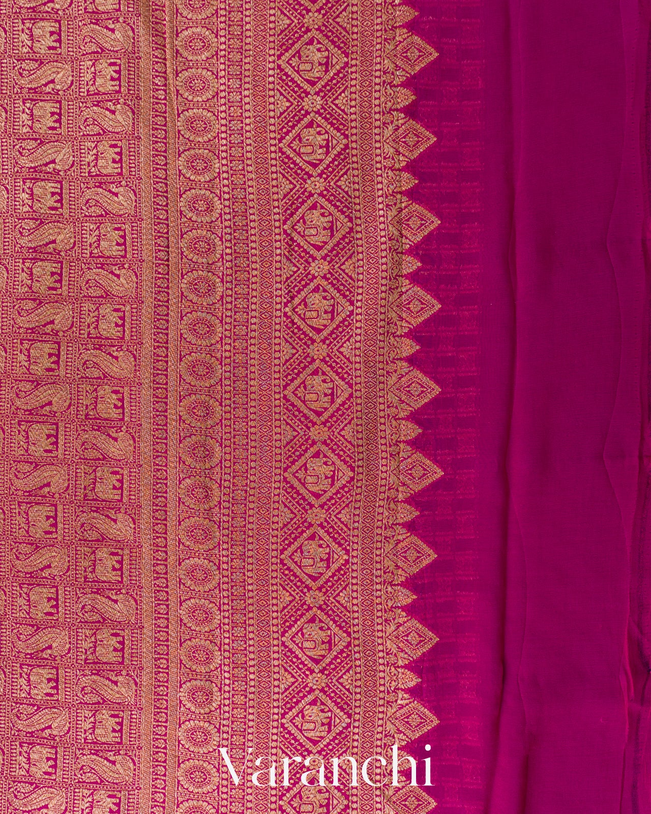 Navy Blue Checkered Pure Khaddi Georgette Silk Handloom Saree
