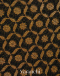 Black Floral Jaal Pure Khaddi Georgette Silk Handloom Saree
