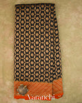 Black Floral Jaal Pure Khaddi Georgette Silk Handloom Saree