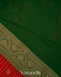 Crimson Red Pure Khaddi Georgette Silk Saree
