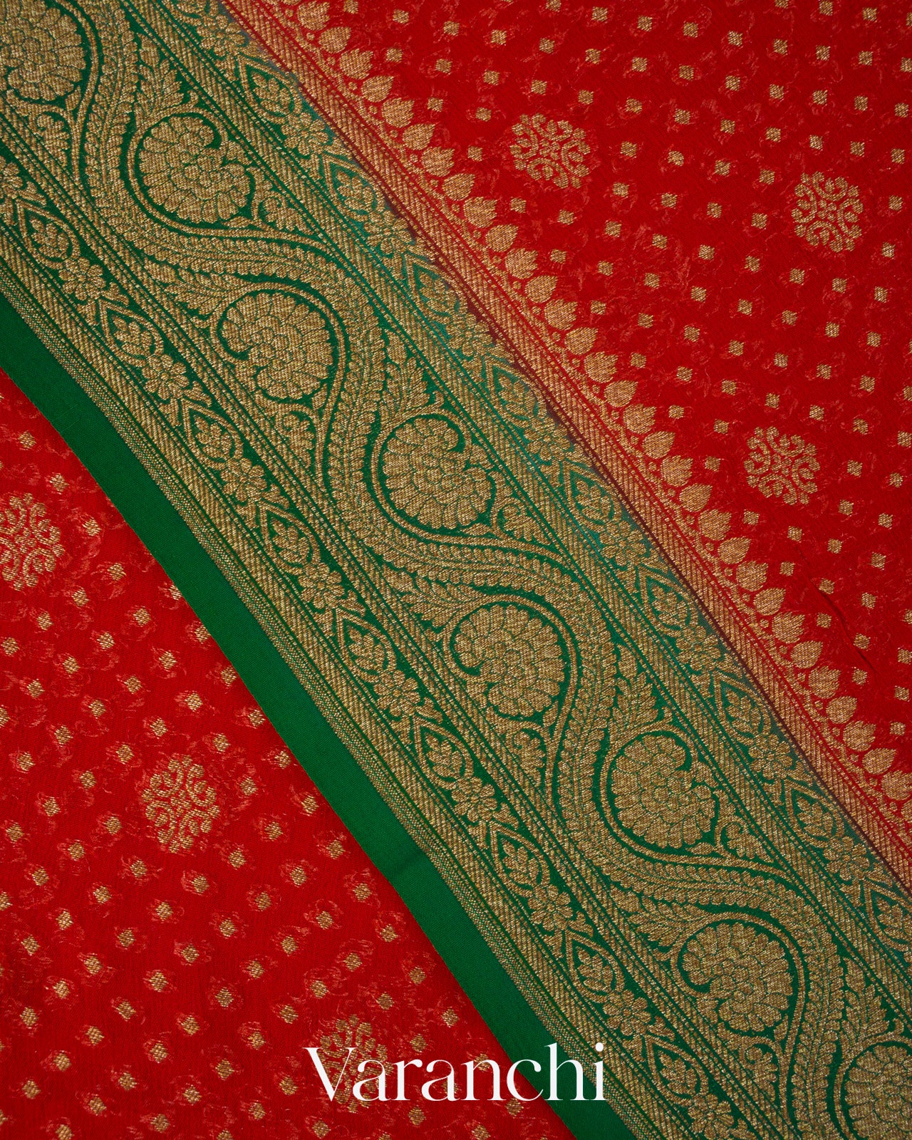 Crimson Red Pure Khaddi Georgette Silk Handloom Saree