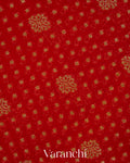 Crimson Red Pure Khaddi Georgette Silk Handloom Saree