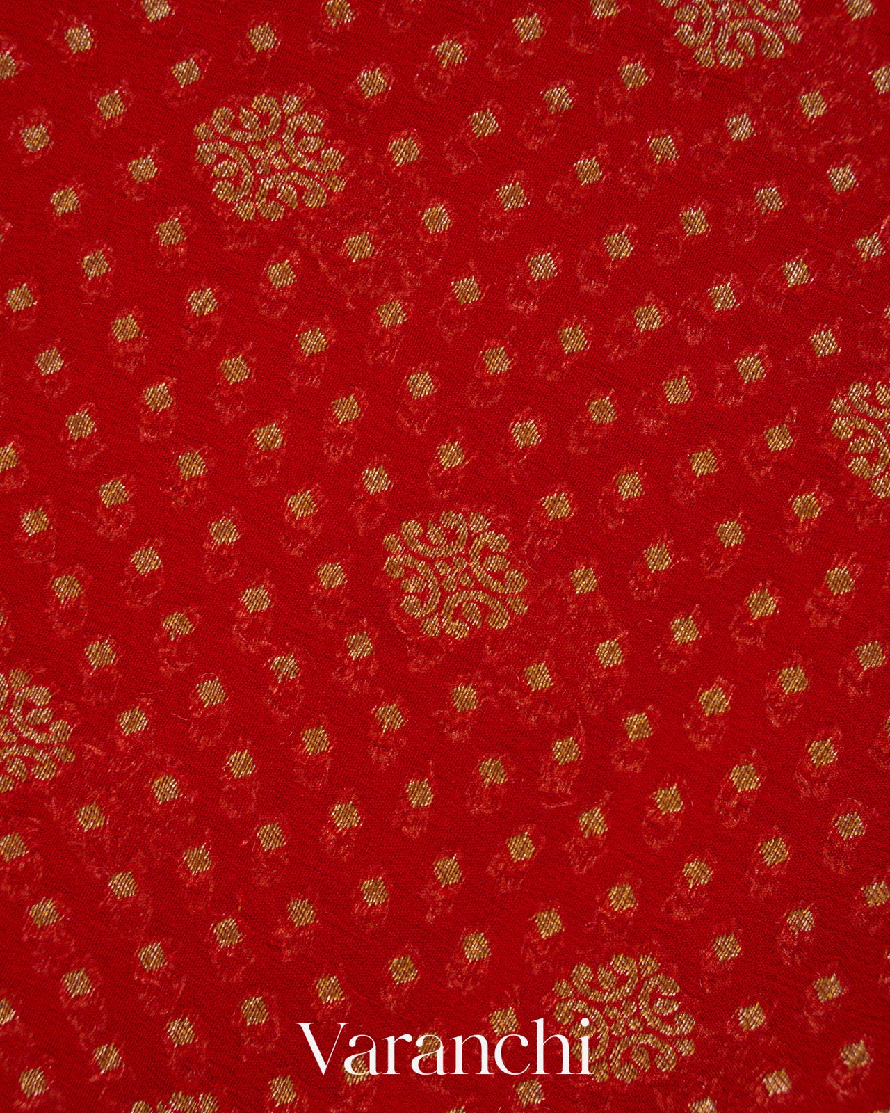 Crimson Red Pure Khaddi Georgette Silk Handloom Saree