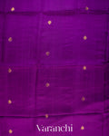 Deep Purple Jamdani Pure Mulberry Silk Handloom Saree