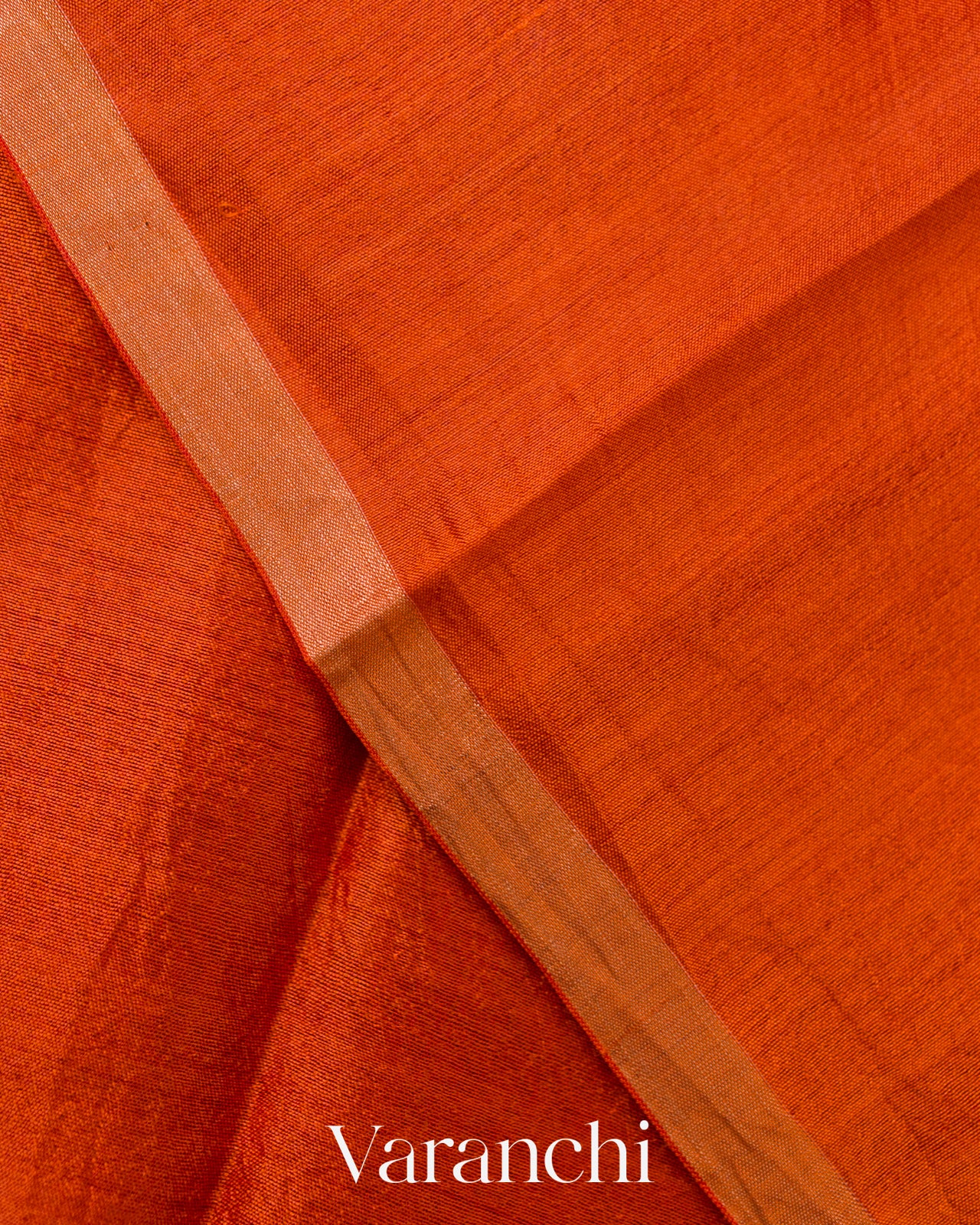 Bright Orange Jamdani Pure Mulberry Silk Handloom Saree